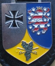 Brustanhänger Verbandsabzeichen PzGrenBt 381 Bad Frankenhausen (R) Zinn