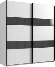 Schwebetürenschrank Wimex Altona Kleiderschrank weiß Grauglas Modern 26045425