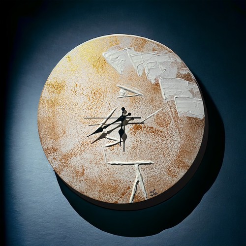 Wanduhr leinwand rund - wanduhr,