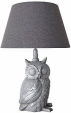 Klassische Tischlampe Eule Lampe Eulenfigur Leuchte Tischleuchte B-Ware, II-Wahl