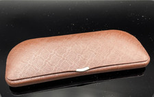 altes  Brillen Etui Metall / Stoff  innen brau Nickelbrille Sonnenbrille L.15cm