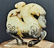 Alter Jade Hetian Antiker Anhänger Pferd Handarbeit China