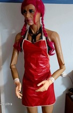 Gummischürze,Lackschürze,Rubber,Fettschrift in glänzenden Rot