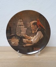 Norman Rockwell Knowles The Ship Builde Wandteller Sammlerstück Porzellan Vintag