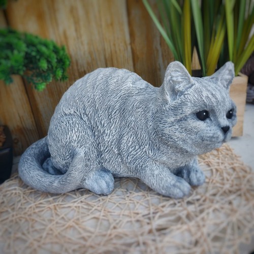 Steinfigur katze groß kg - steinfigur,