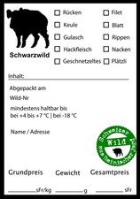 Schwarzwild Aufkleber Wildbret