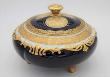 C.M. Hutschenreuther Hohenberg Kobalt Bonboniere mit Golddekor von 1914-1934 #Z3