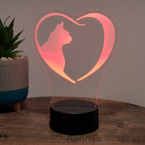 Led lampe herz mit - lampe, katze