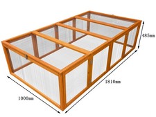 Hasen Kaninchen Freigehege "natur" 181 x 100 x 48,5 cm