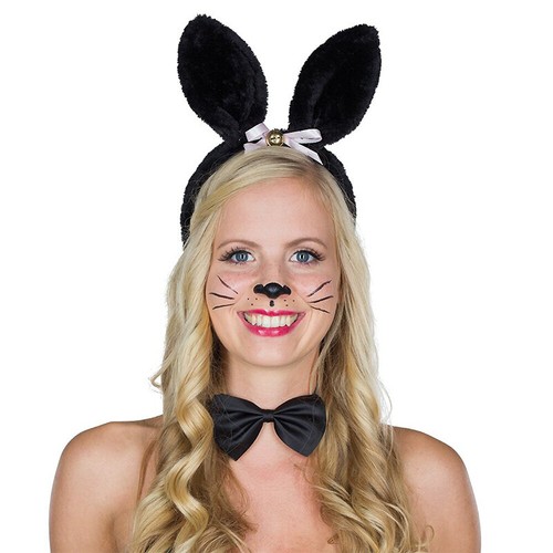 Schwarzer bunny haarreif - schwarzer,