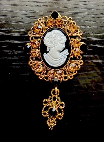 Elegante cameo brosche - cameo, gold