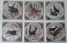 6 Stück Dekor Fliesen Tiermotive quadratisch je 15  x 15 cm