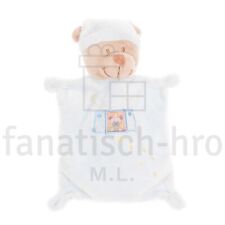 Nicotoy Baby Schmusetuch Bär hellblau Kuscheltuch Mond & Sterne Zipfelmütze
