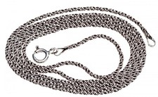 925 Silber Kordelkette L:66cmx1,5mm geschwärzt f.Mittelalter Anhänger Phiole K3e