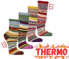 Damen Norweger Hygge Vollfrottee Socken Strümpfe Warm Gr 35-38 39-42 2296