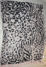 ! MARC AUREL Schal Tuch Leo-Print 100% Viskose Rose-Schwarz-Stein 68x200 cm- NEU