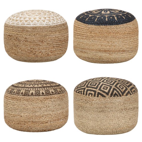 Handgefertigter sitzpuff jute - handgefertigter,