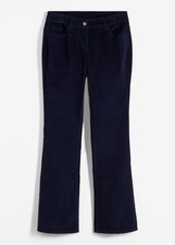 Stretch-Cordhose Bootcut Gr. 46 Dunkelblau Damen Hose Freizeit-Pants Neu