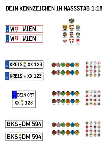 2er set wunschkennzeichen für - wunschkennzeichen,