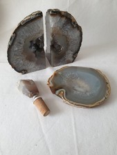 Buchstützen Druse Aschenbecher Schale Korken Edelstein Set