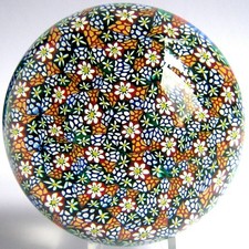 Briefbeschwerer Paperweight MURANO Millefiori Carpet Ground, Super Magnum!