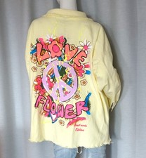 Hippie oversized jeansjacke - hippie,
