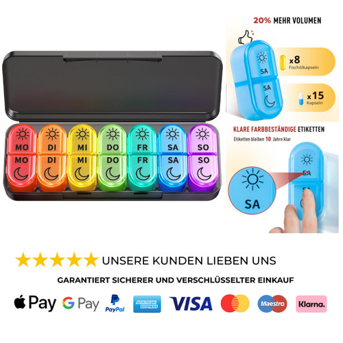 Tage pillendose bpa frei - pillendose,