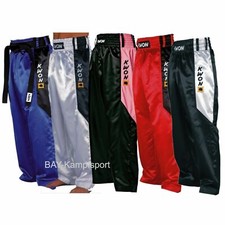 KWON® ClubLine Kickboxhose Satinhose Hose Kickboxen schwarz blau rot pink rosa