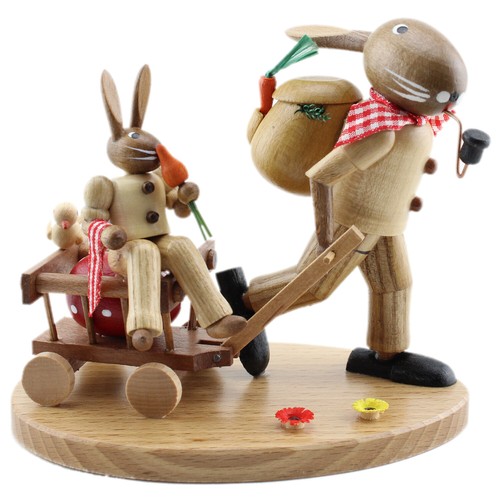 Osterhase mit handwagen ostern - osterhase,