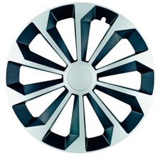 16 Zoll Radkappen silber/schwarz matt – 4er Set Radzierblenden für Stahlfelgen
