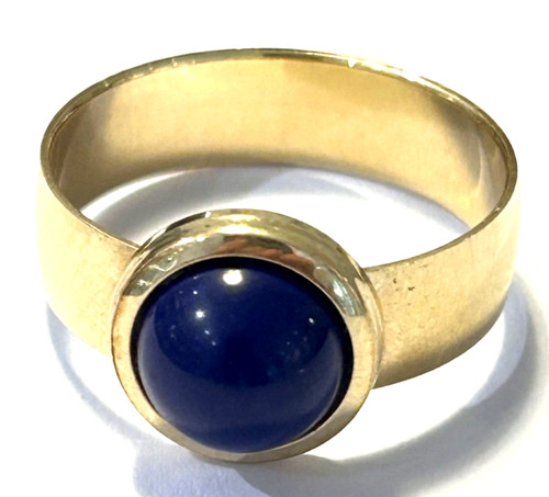 Goldring lapislazuli rund - goldring,