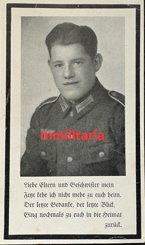Sterbebild wwii gefreiter - sterbebild,