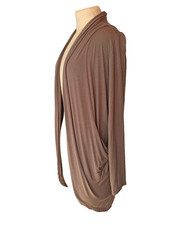 Damen Langarm Shirtjacke Taupe