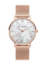 Paul Valentine Damen Armbanduhr ROSE GOLD SEASHELL MESH 36 MM PV36511