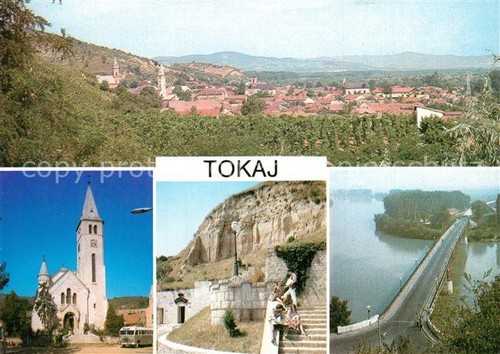 Tokaj panorama kirche bruecke - panorama,