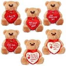Teddybär mit Herz 25 cm braun