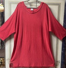 Bigchic/Pullover/Rot & Strass,Details, Seitenschlitze,cotton,Viskose,Gr52/54Neu