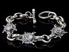 B31 Herren Armband Totenkopf Schädel Pirat Schwert Sterling Silber 925 