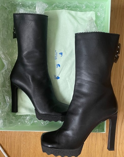 Off white lederstiefeletten - white,