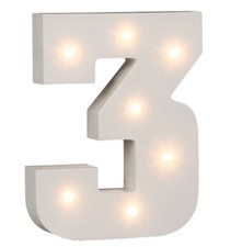 Beleuchtete Holz Ziffer mit