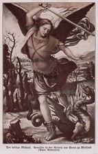 Der Heilige Michael - Kunstdruck - 1913 ~9x15cm -