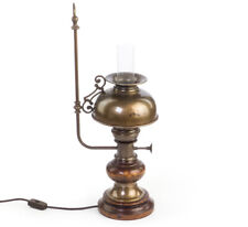 Tisch-Leuchte-Lampe Holz Bronze-Messing Glas Dimmbar Italy Antik-Stil table lamp