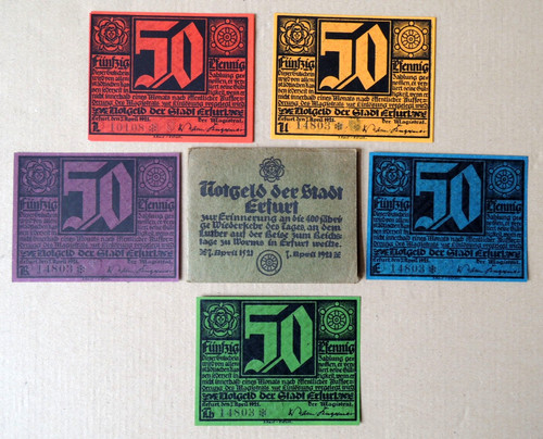 Geldscheine satz notgeld - geldscheine,