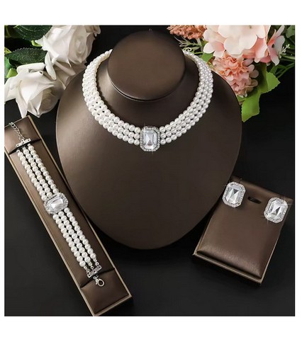 Perlen schmuckset damen - perlen,