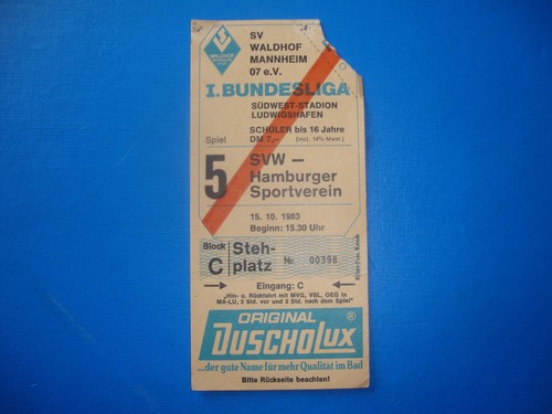 Ticket sv waldhof - 83/84,