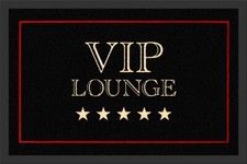 VIP LOUNGE Fußmatte schwarz  Fußabtreter Deluxe Members Türmatte Wilkommen 