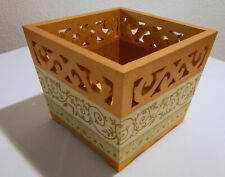 Deko-Holzkorb, MDF, mit Bordürenrand, 14,5x14,5cm,Serviettentechnik - UNIKAT