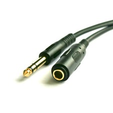 Audio-Kabel 6,3mm Klinke-Verlängerung St/Bu Kopfhörer-Verlängerungskabel gold