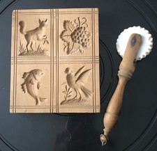 Altes  Holz Model Springeles 4 Motive- handgeschnitzt aus altem Bauernhaus