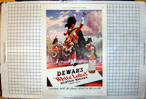 Antiker druck dewars - antiker, scotch